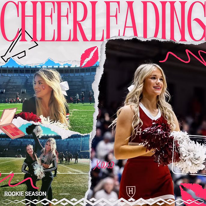 A cheerleading collage created by Ava